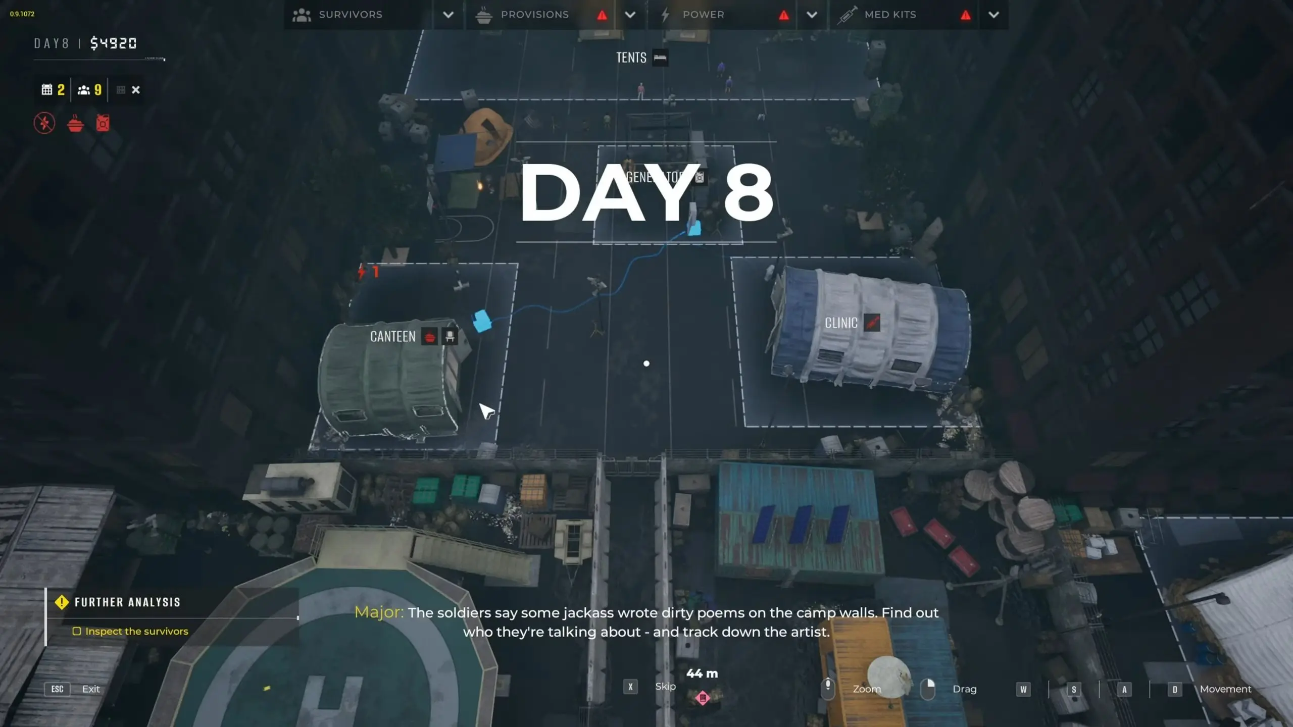 Survivor block upgrade interface